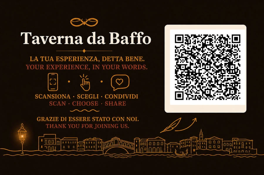 Biglietto Taverna da Baffo con QR